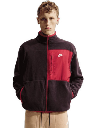 Nike Club Fleece Wntr Full Zp Jkt Ανδρική Ζακέτα Fleece με Φερμουάρ Μπορντό IX7021-647