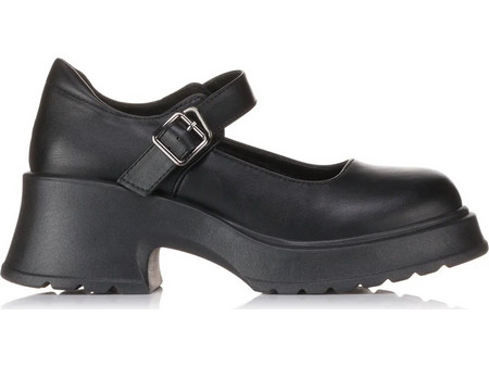 Zak Shoes Παιδικές Μπαλαρίνες Δερματίνη με Ρυθμιζόμενο Λουράκι Μαύρες SD35018