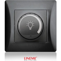 Dimmer ροοστάτης 2 (δύο) καλωδίων για led λάμπες 200W μαύρο γραφίτης χρώμα σειρά lineme