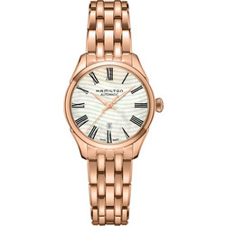 Hamilton Jazzmaster Γυναικείο Ρολόι Αυτόματο με Ροζ Χρυσό Μεταλλικό Μπρασελέ H42245191