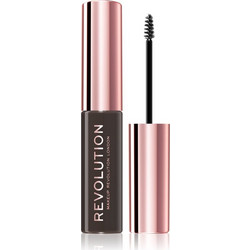 Makeup Revolution Brow Fixer Dark Brown Mascara Φρυδιών 6ml