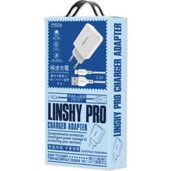 Proda Φορτιστής με Καλώδιο USB-C με 2 Θύρες USB-A White (Linshy Pro)