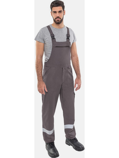 ΟΛΟΣΩΜΗ ΦΟΡΜΑ ΕΡΓΑΣΙΑΣ AXON BIP-PANTS CLASSIC ΜΕ ΑΝΑΚΛΑΣΤΙΚΗ ΤΑΙΝΙΑ - Γκρι
