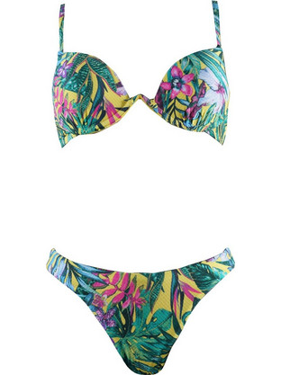 Gsecret Bikini Set με Ενίσχυση Brazil Floral Πράσινο Y2014-6322