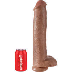 Pipedream King Cock 15" Ρεαλιστικό Dildo με Βεντούζα & Όρχεις 38cm Tan