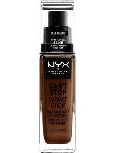 Nyx Can't Stop Won't Stop Full Coverage 22.7 Deep Walnut Liquid Foundation 30ml