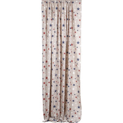 Viopros Παιδική Κουρτίνα με Τρέσα 140x270 Sky Beige/Red