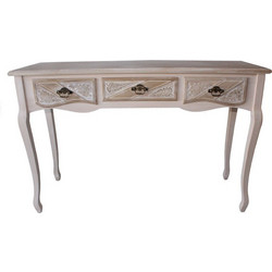 Κονσόλα με 3 συρτάρια Mandy χρ. Antique Beige 120x40x78εκ