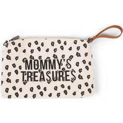 Childhome Mommy Treasures Clutch Canvas Leopard BR74394 Γυναικείο Νεσεσέρ 33x3x23cm Λευκό