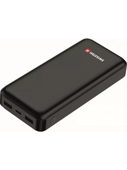 Swissten Worx Power Bank 20000mAh 12W με 2 Θύρες USB-A & Θύρα USB-C Black