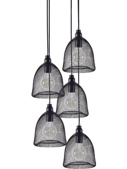 Home Lighting Zola Κρεμαστό Φωτιστικό Οροφής Πλέγμα Πολύφωτο Μαύρο 77-4352