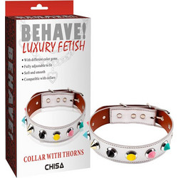 Chisa Novelties Collar with Thorns White