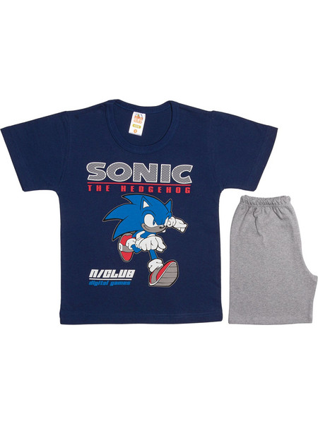 Nina Club Sonic Παιδική Πιτζάμα Βαμβακερή Καλοκαιρινή Μπλε 21-155