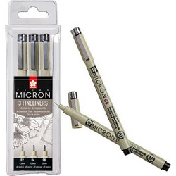 Sakura μαρκαδόροι σχεδίου Pigma Micron σετ 3τεμ
