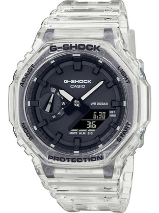 Casio G-Shock Ανδρικό Ρολόι Χρονογράφος με Λευκό Καουτσούκ Λουράκι GA-2100SKE-7AER