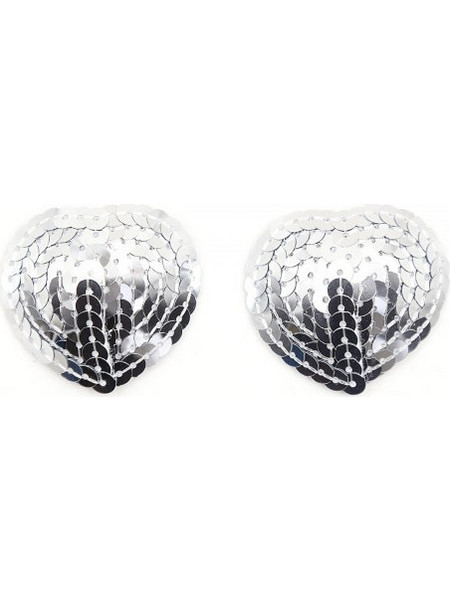 Naughty Toys Sparkling Heart Nipple Cover Silver