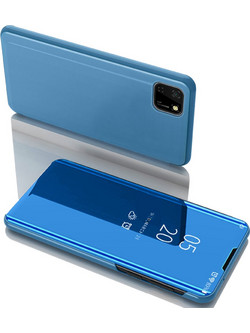 Θήκη Huawei Y5p OEM Mirror Surface Series Flip Window δερματίνη γαλάζιο