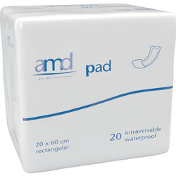 AMD Rectangural Waterproof Pad Επιθέματα Ακράτειας 20τμχ
