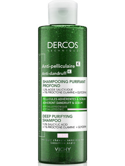 Vichy Dercos Anti-Dandruff Deep Purifying Σαμπουάν κατά της Πιτυρίδας για Λιπαρά Μαλλιά 250ml
