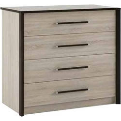 Συρταριέρα Scarlet 80x46x82 με 4 Συρτάρια MDF Διακόσμηση Sonoma-Wenge SO-SCAKOM800