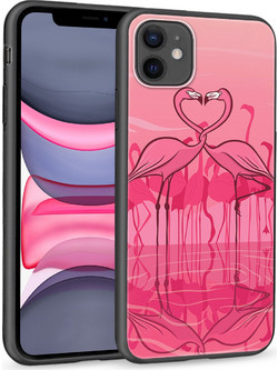 Θήκη iPhone 11 Black TPU - Love Flamingos