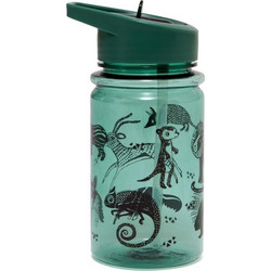 Petit Monkey Animals Παιδικό Μπουκάλι Πλαστικό BPA Free με Καλαμάκι Πετρόλ 320ml
