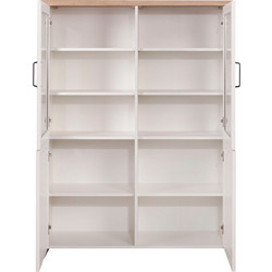Bιτρίνα VERNE Δίφυλλη 114.8x37.2x153cm Λευκό-Φυσικός Δρυς