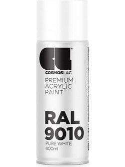 Cosmoslac Premium Acrylic Paint Σπρέι Βαφής White RAL9010 Ματ 400ml
