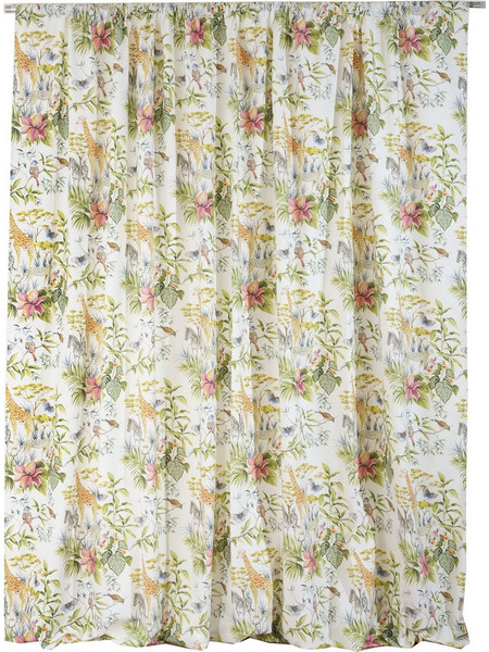Anna Riska Κουρτίνα Floral με Τρέσα 140x270 Safari