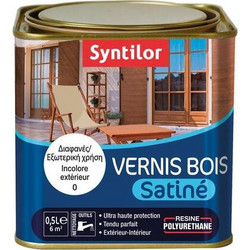 Syntilor Vernis Bois Βερνίκι Επιφάνειας Ξύλου Νερού Satin Διάφανο 0.5lt