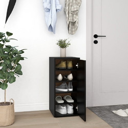vidaXL Παπουτσοθήκη Ξύλινη Μαύρη Μ35xΠ32xΥ70cm 808956