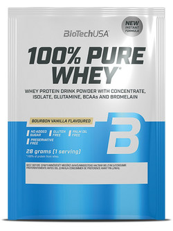 Biotech USA 100% Pure Whey Black Biscuit Πρωτεΐνη Ορού Γάλακτος Γράμμωσης Χωρίς Γλουτένη 28gr