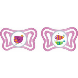 Chicco Physio Forma Light Ανατομικές Ορθοδοντικές Πιπίλες Σιλικόνης 16-36m Κοτούλα Ψαράκια Ροζ 2τμχ