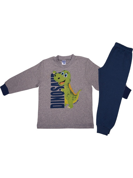 Eleten Πυτζάμα Αγόρι Dinosaur Γκρι Μελανζέ/Ραφ (68160-0)