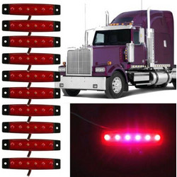 LED Φώτα Όγκου Φορτηγών IP66 Κόκκινο 12v 10τμχ IP-64