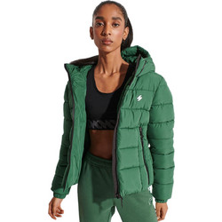 Superdry Spirit Sports Γυναικείο Μπουφάν Χειμωνιάτικο Puffer Κοντό Πράσινο W5010964A-OE6
