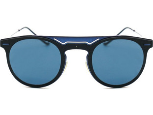 Dior Homme 0211S 2LA/A9 Ανδρικά Γυαλιά Ηλίου Στρογγυλά Κοκάλινα Μεταλλικά Μαύρα με Μπλε Polarized Φακό