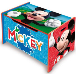 Ξύλινο Έπιπλο Μπαούλο Αποθήκευσης παιχνιδιών και Αντικειμένων με Θέμα το Mickey Mouse, από Ξύλο MDF - Aria Trade