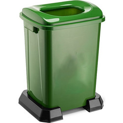 Κάδος Ανακύκλωσης 50lt με Πλαστική Βάση 42.5x35x60cm με Άνοιγμα 23.7x18.7cm στο Καπάκι Πλαστικός 2.07kg Πράσινο