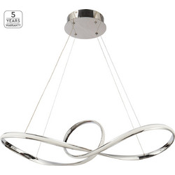 Home Lighting Κρεμαστό Φωτιστικό Οροφής Μονόφωτο LED με Θερμό Λευκό Φως Ασημί 77-8126