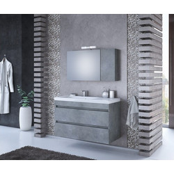 Drop Luxus 100 Σετ Έπιπλο Μπάνιου με Νιπτήρα & Καθρέπτη Granite