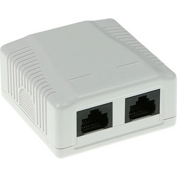 Intronics ACT UTP 2-Port RJ45 Cat.6 LSA Sticker Wall Junction Box White FA6002
