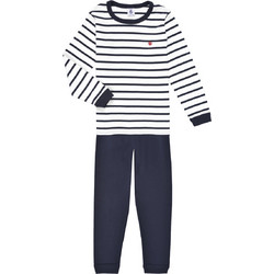 Petit Bateau Παιδική Πιτζάμα Βαμβακερή Χειμωνιάτικη Μπλε Λευκή A01DE-01