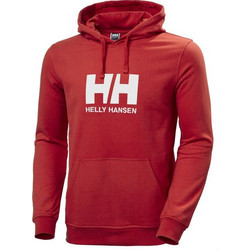 Helly Hansen Logo Hoodie Ανδρικό Αθλητικό Φούτερ με Κουκούλα Κόκκινο 33977-163