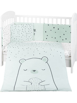 KikkaBoo Bear With Me Σετ Κούνιας 70x140cm Mint 6τμχ