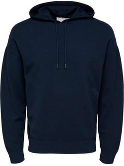 Selected Ανδρικό Φούτερ με Κουκούλα Navy Μπλε 16085465