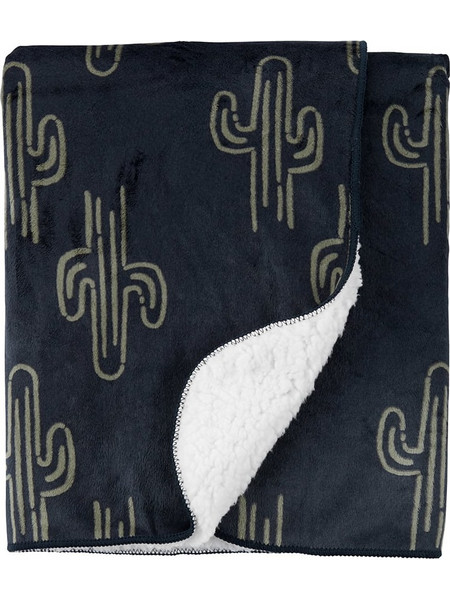 Carter's Cactus Κουβέρτα Αγκαλιάς Βελουτέ 76x101 Μαύρη