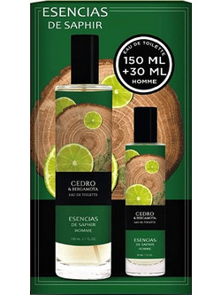 Saphir Parfums Esencias de Saphir Cedro & Bergamota Eau De Toilette 150ml + 30ml