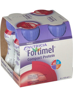 Nutricia Fortimel Compact Δροσιστικά Κόκκινα Φρούτα Πρωτεΐνη 4x125ml