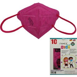 Famex Kids FFP2 NR Particle Filtering Half Mask Σκούρο Ροζ 10τμχ